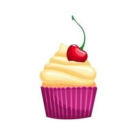 Cupcake cartone animato vettore illustrazione