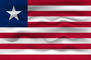 agitando bandiera di il nazione Liberia. vettore illustrazione.
