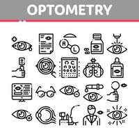 optometria medico aiuto collezione icone impostato vettore