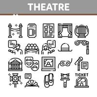 Teatro attrezzatura collezione icone impostato vettore