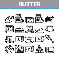burro o margarina collezione icone impostato vettore