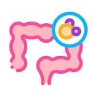 intestino nel stomaco icona vettore schema illustrazione