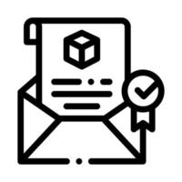 pacco notifica lettera icona vettore schema illustrazione
