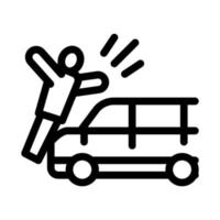 pedone colpire di auto icona vettore schema illustrazione