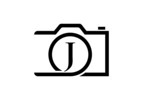 lettera j fotografia logo design. telecamera logo design ispirazione fotografia modello vettore