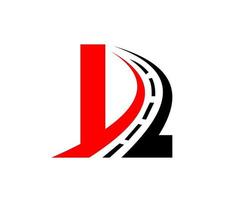 trasporto logo con l lettera concetto. strada logo design modello vettore
