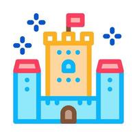 Principessa castello icona vettore schema illustrazione