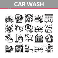 auto lavare auto servizio collezione icone impostato vettore