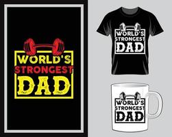 mondo migliore papà Il padre di giorno citazione t camicia e boccale design vettore