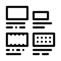 mattone tipi dimensioni icona vettore schema illustrazione
