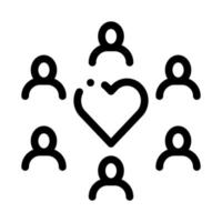 umano gruppo amore icona vettore schema illustrazione