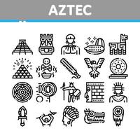 azteco civiltà collezione icone impostato vettore