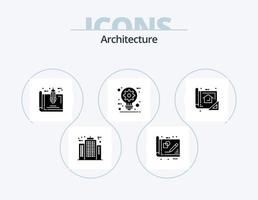 architettura glifo icona imballare 5 icona design. creativo. architetto. disegno. Piano. tenuta vettore