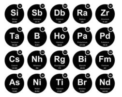 20 preiodico tavolo di il elementi icona imballare design vettore