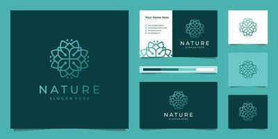 elegante fiore logo design linea arte. può essere Usato per bellezza saloni, decorazioni, boutique, terme, yoga, cosmetico e pelle cura prodotti. premio attività commerciale carta vettore