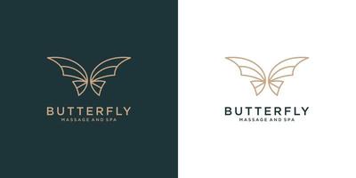 lusso farfalla logo design icona vettore