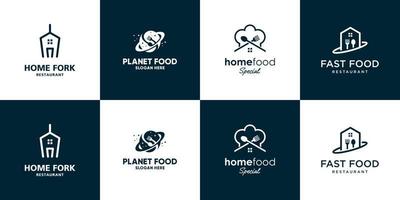 impostato di minimalista cibo logo design modello vettore