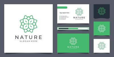 elegante fiore logo design linea arte. può essere Usato per bellezza saloni, decorazioni, boutique, terme, yoga, cosmetico e pelle cura prodotti. premio attività commerciale carta vettore