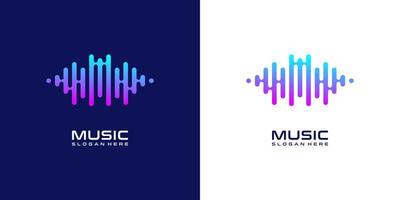 musica onda logo design ispirazione vettore