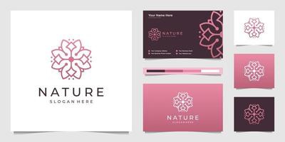 elegante fiore logo design linea arte. può essere Usato per bellezza saloni, decorazioni, boutique, terme, yoga, cosmetico e pelle cura prodotti. premio attività commerciale carta vettore