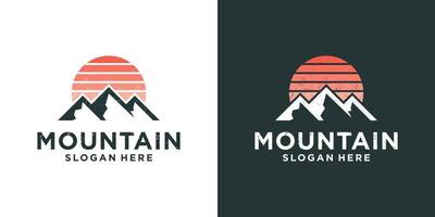 design del logo avventura spedizione in montagna vettore