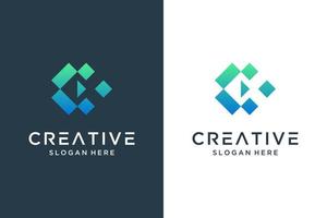 astratto creativo lettera c logo design tecnologia vettore