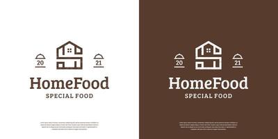 Vintage ▾ retrò casa cibo logo, minimalista cibo etichetta francobollo logo design vettore