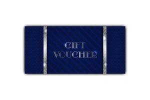 regalo voucher; tagliando modello. arte deco stile. lusso blu certificato copertina con brillante argento arredamento elementi. vettore illustrazione di regalo buono su astratto ricco sfondo