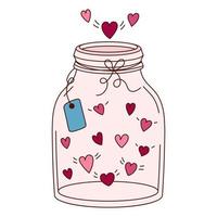 mano disegnato vaso e cuori per San Valentino giorno. design elementi per manifesti, saluto carte, banner e inviti. vettore