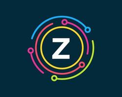 lettera z tecnologia logo. Rete logo design vettore