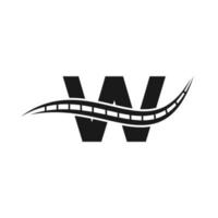 trasporto logo con w lettera concetto vettore