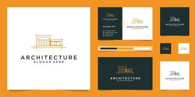 architettonico logo design e attività commerciale carta modelli. astratto struttura di vero proprietà, costruzione, costruzione, appartamento. vettore