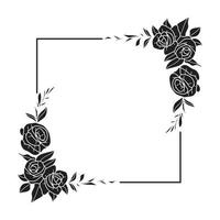 arte collezione di naturale floreale erbaceo le foglie fiori nel silhouette stile. decorativo bellezza elegante illustrazione per mano disegnato floreale design vettore