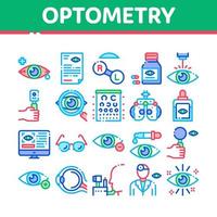 optometria medico aiuto collezione icone impostato vettore