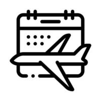 aereo volare calendario Data icona magro linea vettore