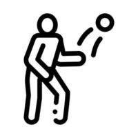 giocatore lancio palla icona vettore schema illustrazione