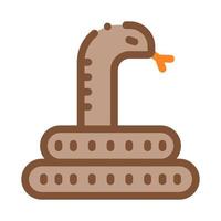 deserto serpente icona vettore schema illustrazione