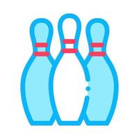 bowling birilli icona vettore schema illustrazione