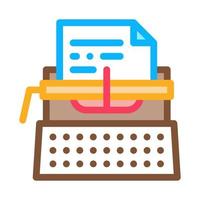 scrittore macchina da scrivere icona vettore schema illustrazione