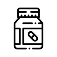 vitamina pillole contenitore vettore magro linea icona