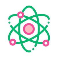 atomo nucleo e elettrone vettore magro linea icona