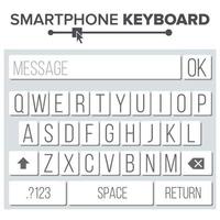 smartphone tastiera vettore. abc alfabeto pulsanti. per mobile dispositivo. vettore piatto illustrazione