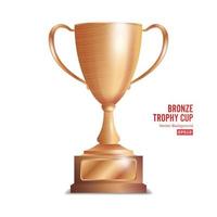 bronzo trofeo tazza. vincitore concetto. premio design. isolato su bianca sfondo vettore illustrazione