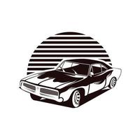 classico vecchio auto logo Vintage ▾ retrò. auto auto silhouette etichetta simbolo. auto servizio etichetta nero e bianca vettore illustrazione