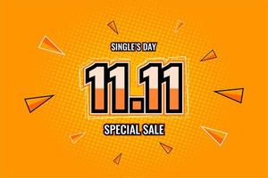 11.11 speciale vendita,singoli giorno vendita,web striscione, template.crazy i saldi 11.11 shopping giorno vendita promozione vettore