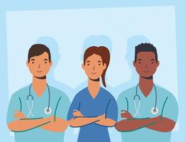 personale medico, personaggi essenziali dei lavoratori vettore