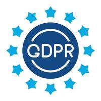 GDPR glifo Due colore icona vettore