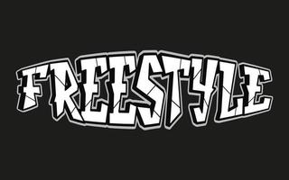 freestyle parola trippy psichedelico graffiti stile lettere.vettore mano disegnato scarabocchio cartone animato logo freestyle illustrazione. divertente freddo trippy lettere, moda, graffiti stile Stampa maglietta, manifesto concetto vettore