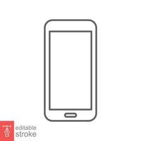 smartphone icona. semplice schema stile. Telefono, cellula, inteligente cellulare, cellulare, App schermo, gadget, dispositivo per applicazione, tecnologia concetto. magro linea vettore illustrazione. modificabile ictus eps 10.