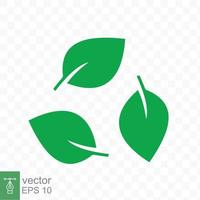 riciclare icona. verde foglia cerchio logo, biodegradabile riciclabile plastica gratuito pacchetto simbolo, eco amichevole Prodotto modello. vettore illustrazione isolato. eps 10.